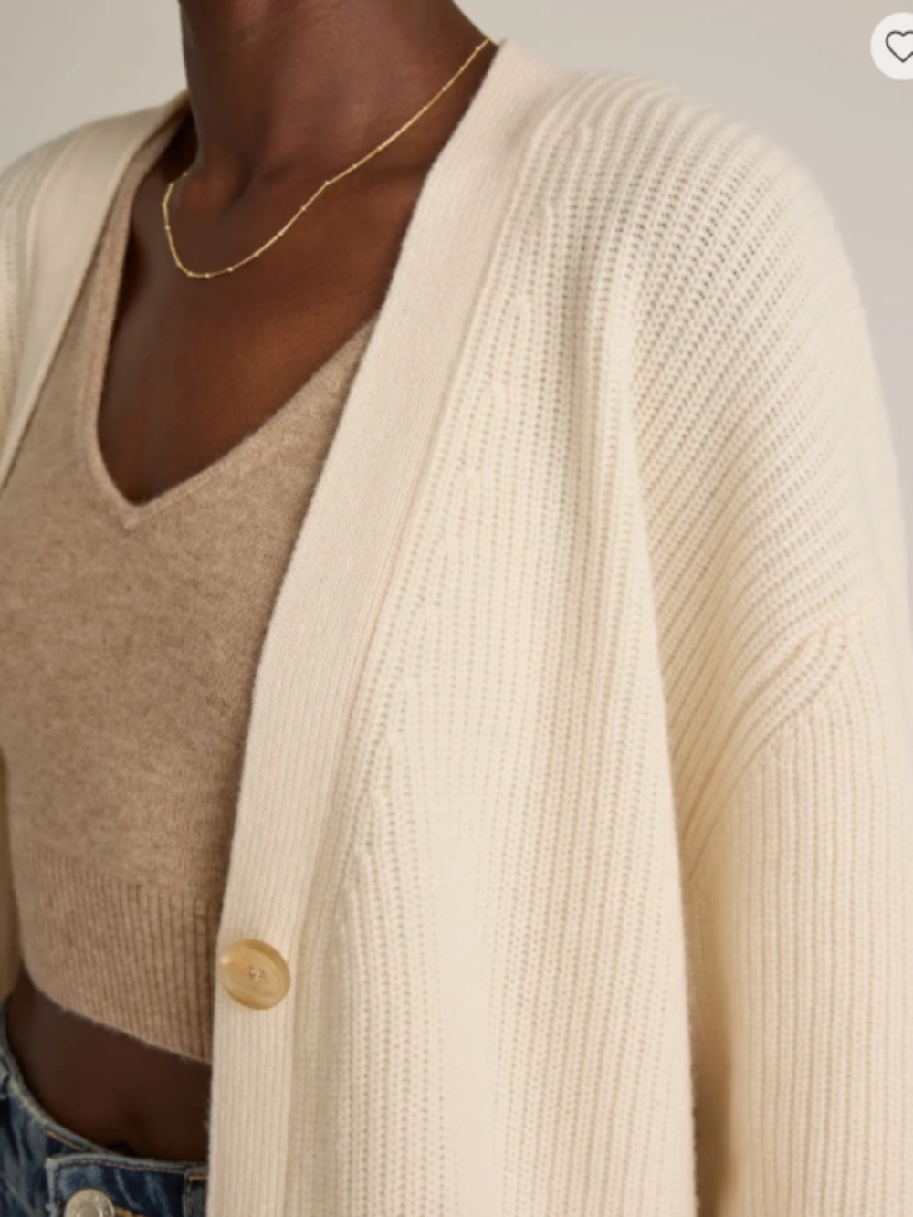 Quince Ivory Mongolian Cashmere Oversized Boyfriend Cardigan Sweater